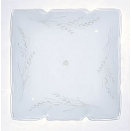 Ruffled Lamp - Replacement for 50/503 12 INCH RUFFLED GLASS SQUARE LAMP SHADE WHITE FINISH WHEAT DESIGN