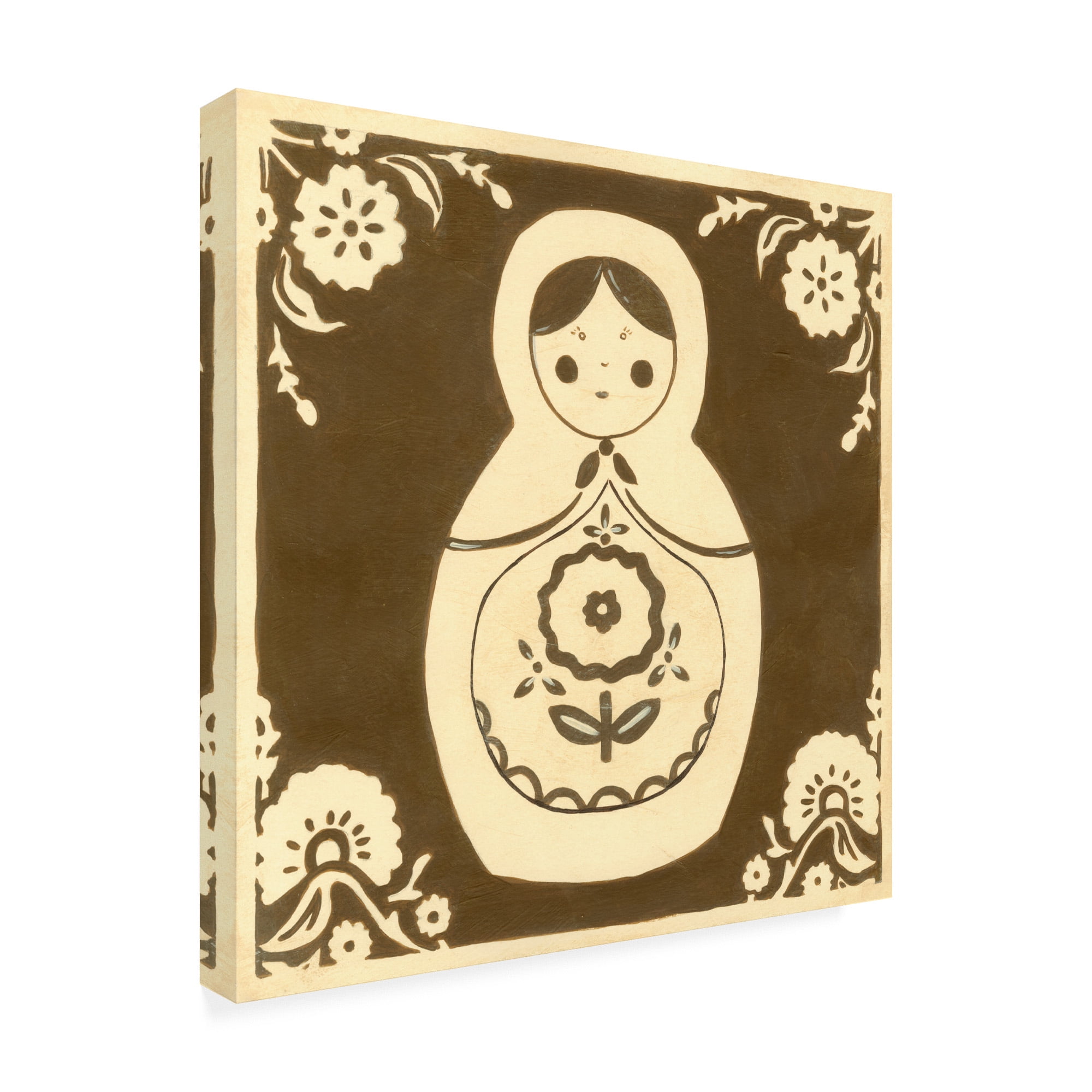 Trademark Fine Art 'Russian Doll in Brown' Canvas Art by June Erica Vess