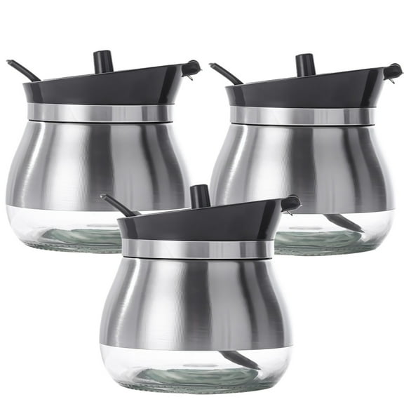 Set of 3 Clear Spice Containers with Spoon, Durable Kitchen Organization Jars