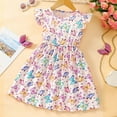 thumbnail image 2 of RTKFRFLM Toddler Girls Casual Dresses Fly Sleeve Cartoon Prints Summer Cute Midi Girl Sundress Dresses Flower Girl Dresses,Size 2-3 Years, 2 of 9