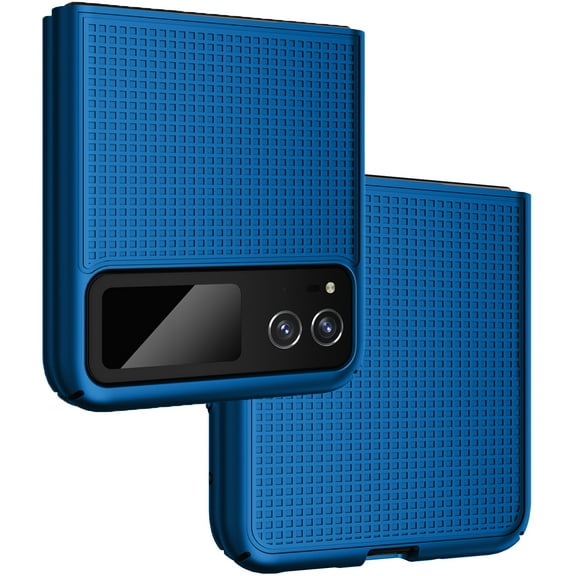 Case for Motorola RAZR (2023), Nakedcellphone Slim Hard Shell Protector Cover [Anti-Fingerprint, Grid Texture] - Cobalt Blue