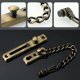 thumbnail image 5 of Cadena de seguridad para puerta, limitador de puerta estrecho, cerradura antirrobo con resorte y tornillos para puerta interior de casa, acabado en bronce antiguo de acero inoxidable,, 5 of 5