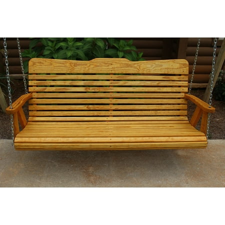 Cedar Products Furniture Outdoor All Weather Furniture Outdoor Garden Lawn Patio 4 Ft Cedar Finish Classic Style Amish Heavy Duty 700 Lb Treated Porch Swing ()