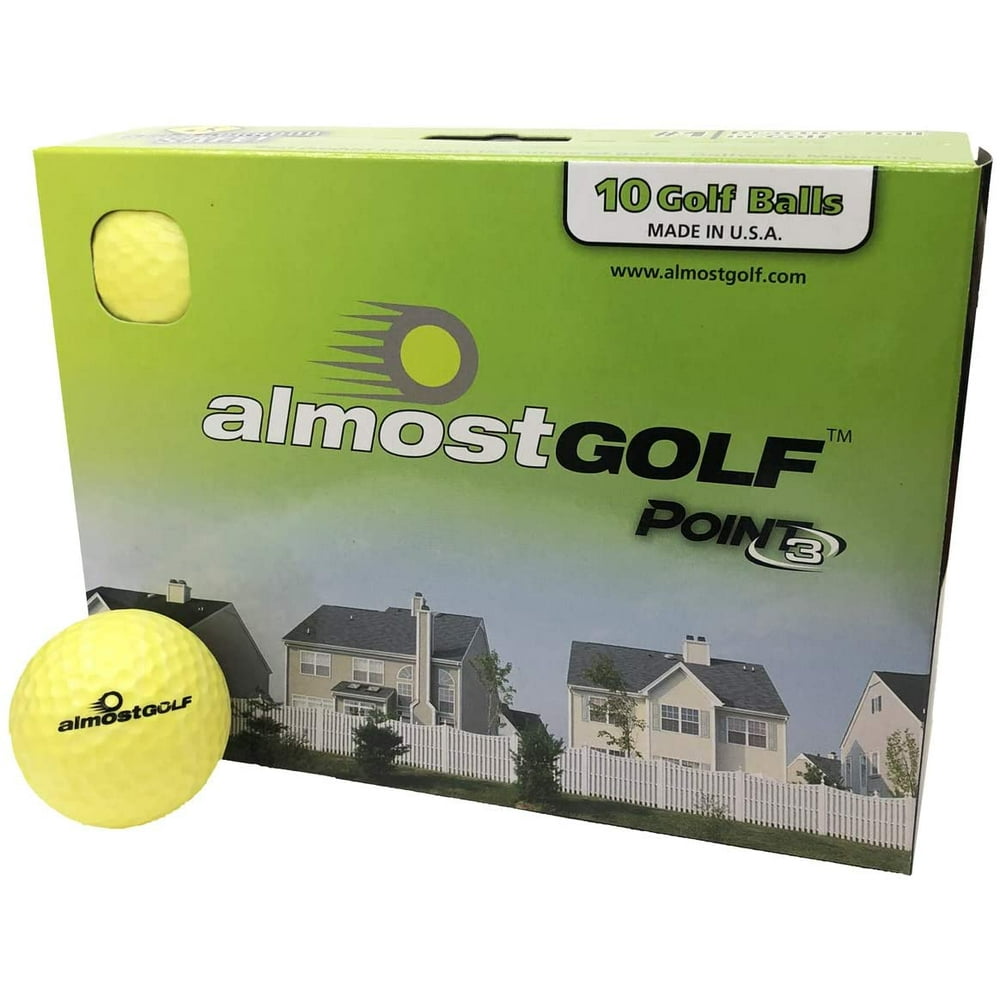 Almost Golf Ball Pack, 10 Balls per Package Yellow