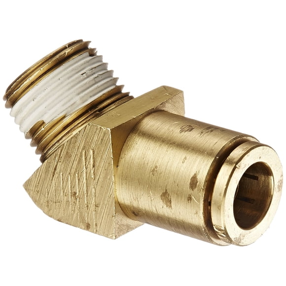 Eaton Weatherhead 1880X6X6 Brass CA360 D.O.T. Air Brake Tube Fitting, 45 Degree Elbow, 3/8" NPT Male x Tube OD