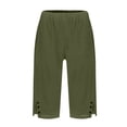 thumbnail image 4 of Womens Cotton Linen Pants Loose Fit Summer Capris With Pockets Casual Trousers, 4 of 6
