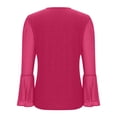thumbnail image 6 of Babysbule Women's Tops Women Mesh Long Sleeve Crew Neck Blouse Pullover Tunic Tops Shirt, 6 of 8