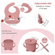 thumbnail image 4 of Plato Para Bebés De Silicona Con Babero Y Cuchara Y Tenedor Eo Safe Imports Rosa, 4 of 5