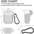 thumbnail image 5 of Airpods Case with Keychain 2-Pack, Soft Full Protection Silicone Rechargeable Headphone Case with Carabiner for Apple AirPods 2nd Gen 1st Gen Charging, 5 of 5