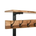 thumbnail image 5 of Alaterre Furniture Alpine 72" Hall Tree with Bench and Coat Hooks, Natural Acacia Wood with Live Edge and Metal Strap Legs, Natural Finish, 5 of 10