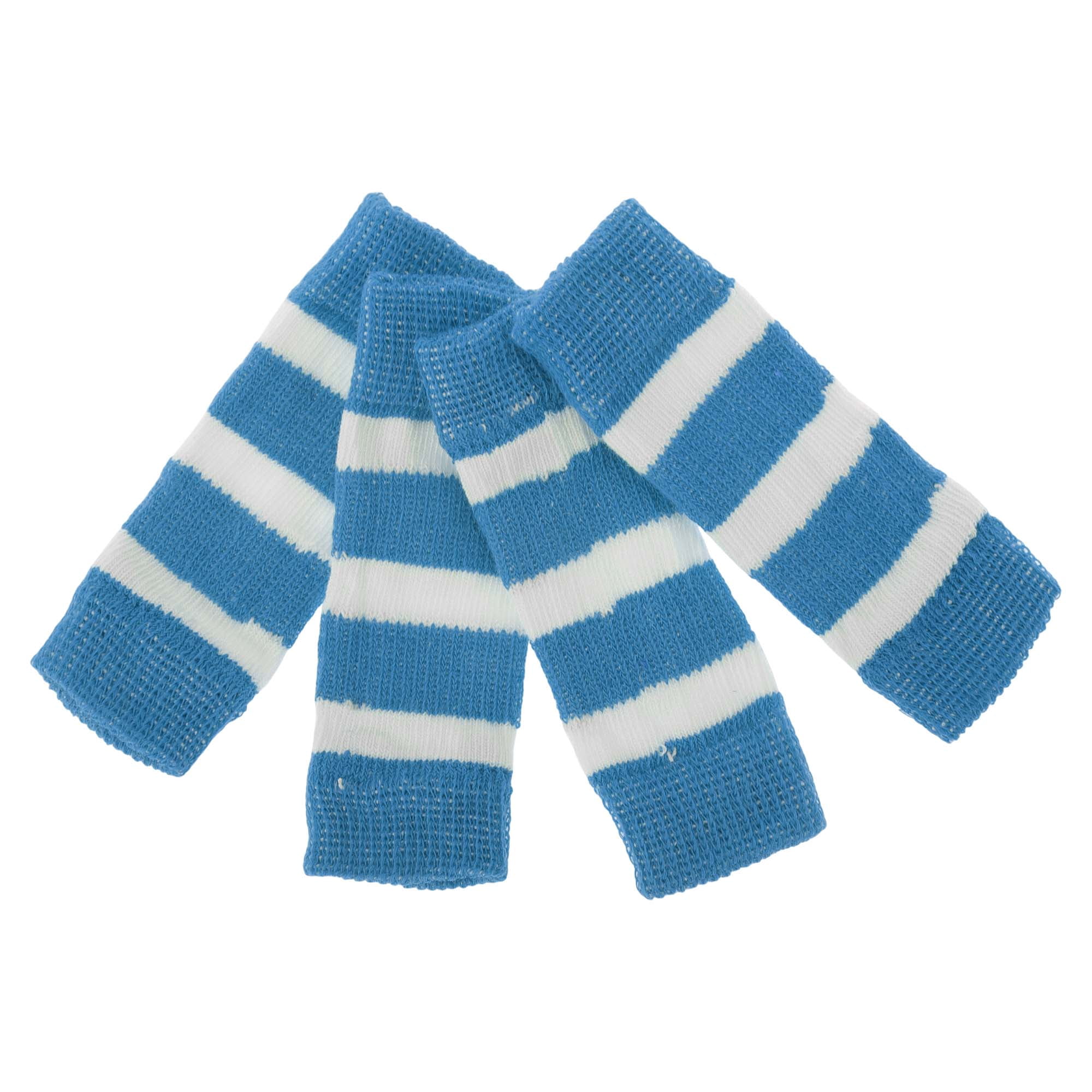 Unique Bargains Pack of 4 Dog Soft Knitted Socks Joint Protection Blue White M