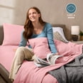 thumbnail image 4 of Bare Home Cozy Fleece Sheet Set - Extra Plush Polar Fleece - Deep Pocket - Twin, Light Pink, 4 of 10