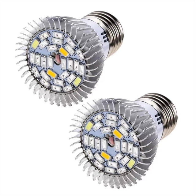 2 Luces para Crecimiento de Plantas, 85-265 V, Espectro Completo, para Invernadero de Jardín Interior Hidropónico, 28 W