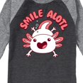 thumbnail image 3 of Instant Message - Smile Alotl - Toddler And Youth Raglan Graphic T-Shirt, 3 of 7