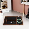 thumbnail image 3 of Organizador de escritorio de madera con múltiples compartimentos, estilo rústico, bandeja de madera para guardar joyas, gafas de sol, teléfono, llaves y relojes., 3 of 5
