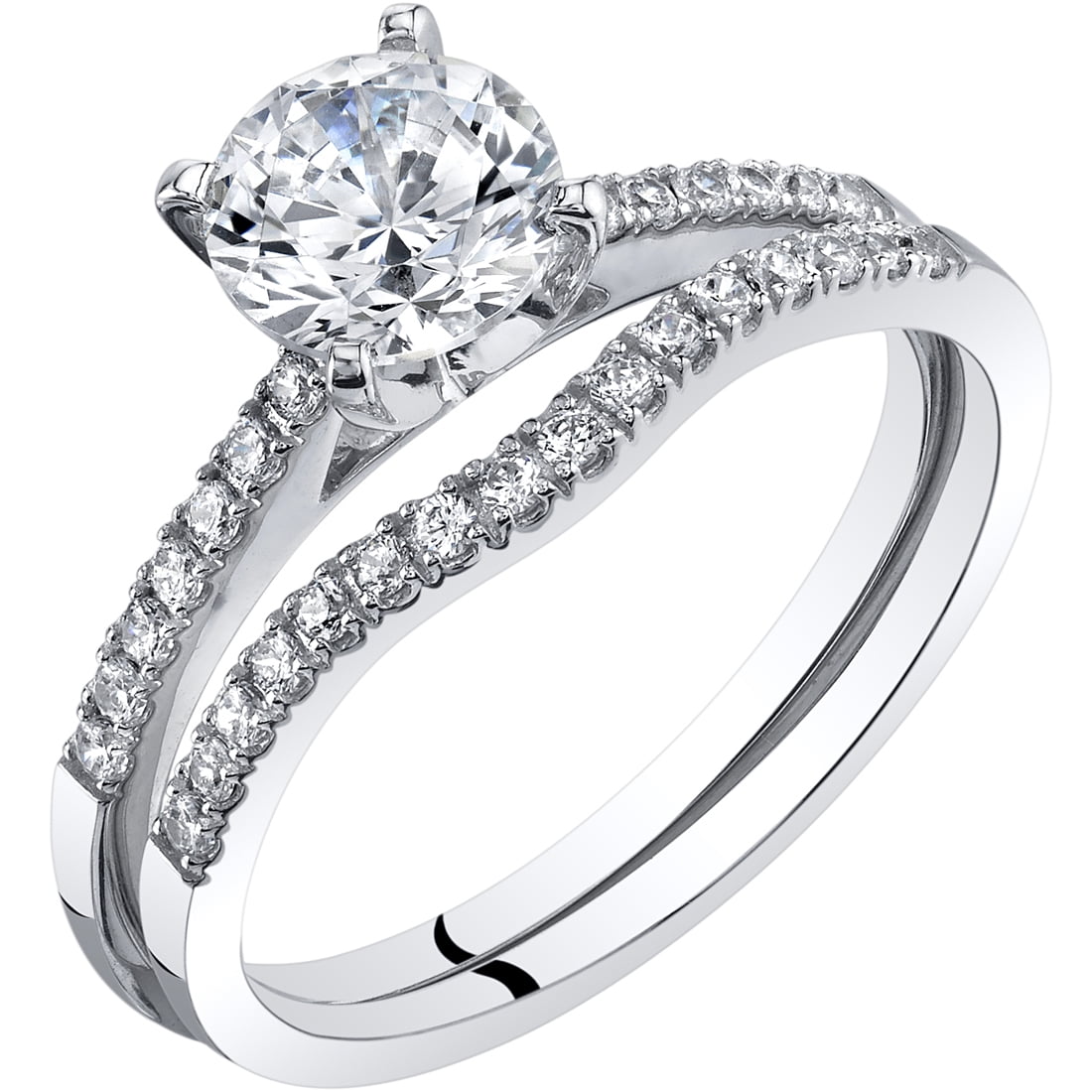 1 Ct Round Cut Cz Blue Topaz & Simulated Diamond 14k Yellow Gold Plated Wedding Bridal Set Double Halo Engagement Ring