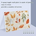 thumbnail image 3 of Yayeee Toggle Light Switch Wall Plate 2-Gang 4.56"x4.48" Decorative Outlet Cover, Beige Autumn Leaves, 3 of 7