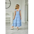 thumbnail image 6 of Arshiner Girls Maxi Summer Short Flutter Sleeve Casual Dress with Pockets for 10-11 Years, 6 of 6