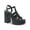 Black, variant on Womens Orlah Faux Leather Platform Block Heels