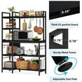 thumbnail image 6 of Tribesigns Kitchen Bakers Rack with Storage, 43 inch Microwave Stand 5-Tier Kitchen Utility Storage Shelf Rack with 10 Hooks, Metal Kitchen Rack Organizer for Kitchen, Living Room, 6 of 7