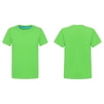 thumbnail image 1 of Ocealan Lot de 2 T-Shirts à Col Rond à Manches Courtes pour Garçons et Filles, Couleur Unie, Été, Décontracté, Coton, Hauts Tee 2-12 Ans Vert 3-4, 1 of 6