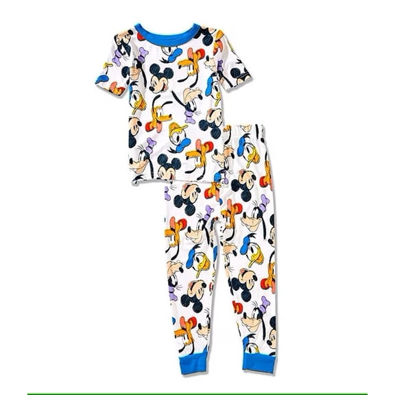 Centric Brands Disney Mickey Mouse Boys Pajama Set  Short Sleeve Top & Pants  Sizes 2T4T  Mickey, Donald, Goofy & Pluto