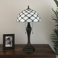 thumbnail image 4 of Tiffany Table Lamp White Stained Glass Crystal Beans LED Bulbs Included For Living Room Bedroom Bedside 12"W*12"D**22"H, 4 of 7