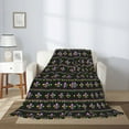 thumbnail image 2 of Gaeub Mardi Gras Fleur de Lis Print Flannel Throw Blanket, Home Fleece Throw Blanket for Couch or Bed,Decorative Blankets,Lightweight Fuzzy Flannel Blanket-, 2 of 5