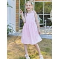 thumbnail image 5 of Aideaone Girls Dresses Sleeveless Summer Dress Bowknot Strap Stripe V Neck Sundress Pink 3-10T, 5 of 9
