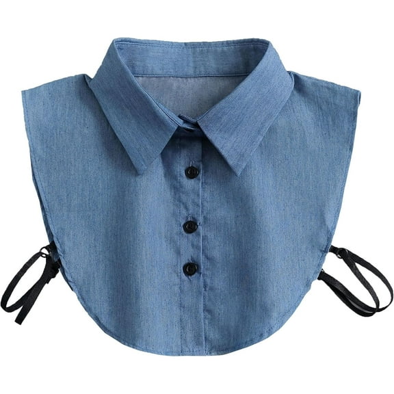 CAILDANL Denim Fake Collar Detachable Blouse Collar Half Shirts Faux False Collar for Women & Girls Favors
