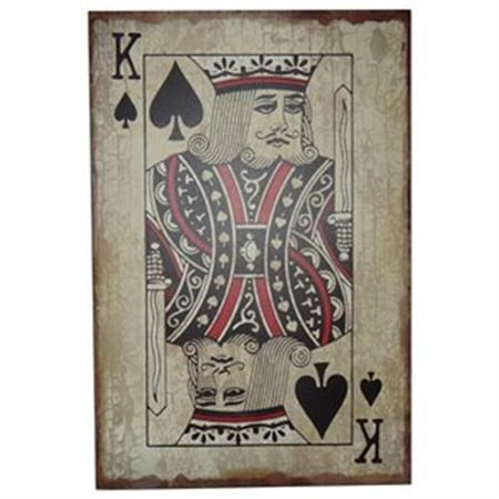 Cheungs Rattan FP-3676B King of Spades Wooden Wall Decor - Distressed