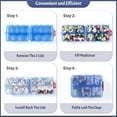 thumbnail image 5 of New Foldable & Double Protection Portable Weekly Pill Organizer 2 Times A Day with Etched Labels, AM PM 7 Day Week Medicine Box, Daily Travel Pill Case Dispenser for Vitamin, Supplement - Clear Blue, 5 of 8