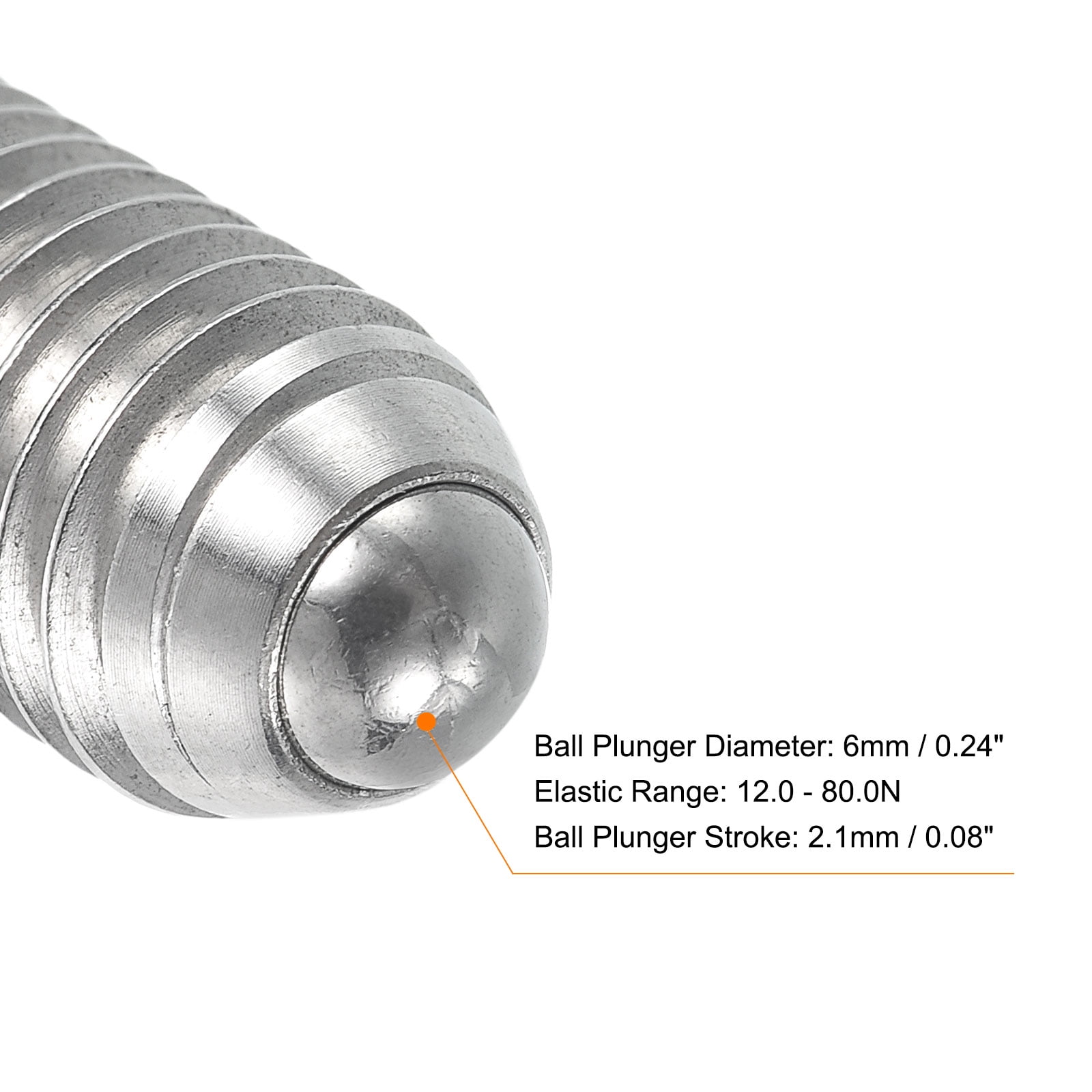 Ball Point Set Screws, M10 x 25mm 304 Stainless Steel Metric Spring Hex Socket Screw 20pack