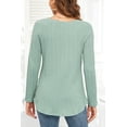 thumbnail image 6 of Womens Casual Long Sleeve Shirt Crewneck Twist knit Loose Tunic Tops, 6 of 7