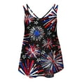 thumbnail image 6 of Lindreshi Womens Tank Tops Summer Trendy 2024 Women's Spring and Summer New Tank Eyelet Embroidery Scoop Neck Independence Day Print Casual Fashion Top, 6 of 6