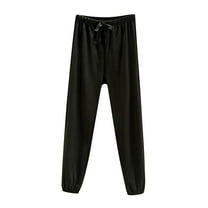LLYwey Motorcycle Pants Women Women's Brushed Velvet Plush Loose Casual Oversized Warm Pajama Pants Plus Size Cargo Pants Long Pant Style H1966 Black XXL