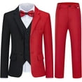thumbnail image 2 of Lycody 3 Piece Boys Formal Slim Fit Suits Teen Casual Tuxedo Suits for Kids Wedding Ring Prom Bearer Outfit with Blazer Multicolor Jacket Pants and Vest 2-20 Years, 2 of 8