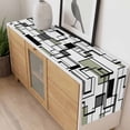 thumbnail image 4 of Sage Green Geometric Table Runner - 72 Inch Long, Kitchen Dining Table Runner Dresser Scarves, Simple Black Gray Abstract Striped Farmhouse Decor for Coffee Tables Wedding Party Banquet, 4 of 8