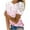Pink, variant on Women Casual Printing Round-Neck Lace Hollow Out Short Sleeve Pullover Slimming Blouse T-shirt Tops Women Tops on sale under $10 S-2XL