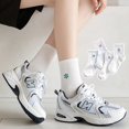 thumbnail image 3 of Calcetines deportivos hasta media pantorrilla calcetines de algodón medias blancas otoño e invierno calcetines bordados para mujer, 3 of 6