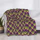 thumbnail image 3 of Fotbe Mardi Gras Plaid Manta de Franela con Estampado, Manta Ultrasuave para Cama, Sofá, Auto, Hipoalergénica y Antibolitas-80"x60", 3 of 6