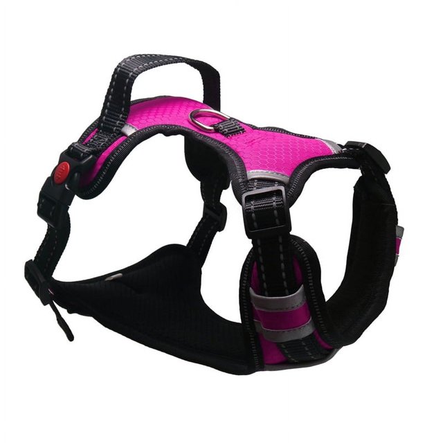 Arnés transpirable para perros grandes, antitirones, chaleco ajustable para perros pequeños, medianos y grandes, collar reflectante a juego, suministros de entrenamiento para mascotas