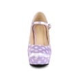 thumbnail image 5 of BLISSFUL STEP Women's Shoe Polka Dots Mary Janes Stiletto Heels Platform Ankle Strap Close Toe  Pumps Purple 10, 5 of 7