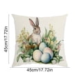 thumbnail image 3 of Weloille Easter Pillow Cover 1.48x1.48ft 1Pc, Rabbit Egg Pattern Printed Decorative Pillowcase, Soft Polyester Cushion Cover Hidden Zipper Washable Sofa Throw Cover for Home Living Room Bedroom, 3 of 6