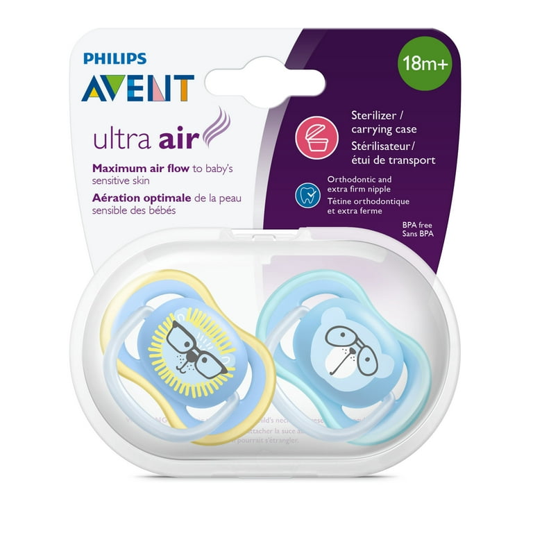 Philips Avent Ultra Air Pacifier, 18+ Months, Blue, 4 Pack, SCF349/44 
