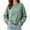 Army Green, variant on Womens Acid Washed Cotton Crewneck Sweatshirt Long Sleeve Pullover Vintage Casual Y2K Streetwear Sweatshirts