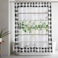 thumbnail image 5 of Green Eucalyptus Leaves Standard Shower Curtain Set, Waterproof Shower Curtains for Bathroom, Vintage Art Farmhouse Wooden Washable Fabric Bath Curtain for Bathtub Decoration with Hooks 72x72 Inches, 5 of 9