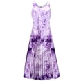 thumbnail image 1 of Plus size 7x Womens Dress Purple Tie-Dye Print Sleeveless Princess Cut, 1 of 4