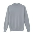 thumbnail image 5 of Sweaters for Women Long Sleeve Crew Neck Soft Warm Pullover Tops Lightweight Knit Sweater Light Gray 2XL, 5 of 5