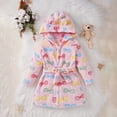 thumbnail image 2 of WUANDIXFA Kids Little Boys Girls Hooded Bathrobe Toddler Cozy Fleece Robe Pajamas Sleepwear for Lounging Baby Boy Bath Robe,Hot Pink,3-4 Years, 2 of 9
